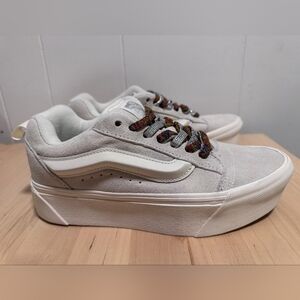 Vans Knu Skool Women’s Size 8 White Suede Casual Platform Sneaker Shoe New